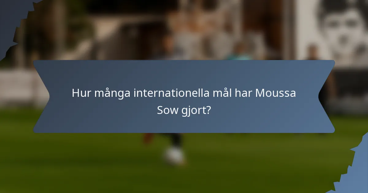 Hur många internationella mål har Moussa Sow gjort?